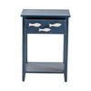 CRESTVIEW COLLECTION CVFZR3562 Nautical Navy 1 Drawer Accent Table w/ Fish Hardware