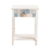 CRESTVIEW COLLECTION CVFZR3561 South Shore Multi Color Nautical Patchwork 1 Drawer Accent Table