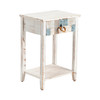 CRESTVIEW COLLECTION CVFZR3561 South Shore Multi Color Nautical Patchwork 1 Drawer Accent Table