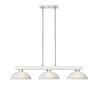 Z-LITE 152BN-DWL14 3 Light Billiard Light, Brushed Nickel