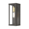 LIVEX LIGHTING 28032-07 1 Light Bronze Outdoor ADA Medium Wall Lantern with Antique Gold Finish Accents