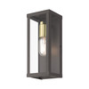 LIVEX LIGHTING 28032-07 1 Light Bronze Outdoor ADA Medium Wall Lantern with Antique Gold Finish Accents