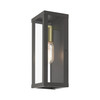 LIVEX LIGHTING 28032-07 1 Light Bronze Outdoor ADA Medium Wall Lantern with Antique Gold Finish Accents