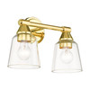 LIVEX LIGHTING 16782-02 2 Light Polished Brass Vanity Sconce