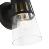 LIVEX LIGHTING 27971-04 1 Light Black Outdoor Small Wall Lantern with Soft Gold Finish Accents