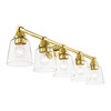 LIVEX LIGHTING 16785-02 5 Light Polished Brass Large Vanity Sconce