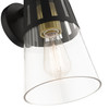 LIVEX LIGHTING 27972-04 1 Light Black Outdoor Medium Wall Lantern with Soft Gold Finish Accents