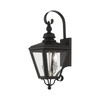 LIVEX LIGHTING 27372-04 2 Light Black Outdoor Medium Wall Lantern with Brushed Nickel Finish Cluster