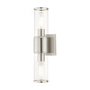 LIVEX LIGHTING 17142-91 2 Light Brushed Nickel Vanity Sconce