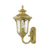 LIVEX LIGHTING 7856-33 3 Light Soft Gold Outdoor Large Wall Lantern