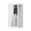 LIVEX LIGHTING 28932-91 1 Light Brushed Nickel Outdoor Medium ADA Wall Lantern with Black Finish Accents