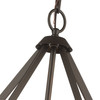 LIVEX LIGHTING 40923-92 3 Light English Bronze Semi-Flush / Small Pendant with Antique Brass Finish Accents