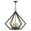 LIVEX LIGHTING 40926-92 6 Light English Bronze Chandelier with Antique Brass Finish Accents