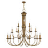 LIVEX LIGHTING 42688-48 21 Light Antique Gold Leaf Extra Large Chandelier