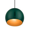 LIVEX LIGHTING 41181-97 1 Light Shiny Hunter Green Globe Pendant