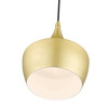 LIVEX LIGHTING 41186-33 1 Light Soft Gold Pendant with Polished Brass Finish Accents