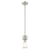 LIVEX LIGHTING 17140-91 1 Light Brushed Nickel Mini Pendant