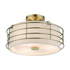 LIVEX LIGHTING 55118-01 3 Light Antique Brass Large Semi-Flush