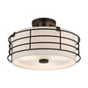 LIVEX LIGHTING 55118-92 3 Light English Bronze Large Semi-Flush