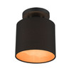 LIVEX LIGHTING 45084-04 1 Light Black Petite Semi-Flush