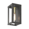 LIVEX LIGHTING 28031-07 1 Light Bronze Outdoor ADA Small Wall Lantern with Antique Gold Finish Accents