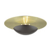 LIVEX LIGHTING 56570-92 2 Light English Bronze Large Semi-Flush/ Wall Sconce with Antique Brass Reflector Backplate