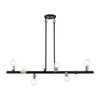 LIVEX LIGHTING 45868-04 8 Light Black Large Chandelier with Brushed Nickel Accents