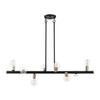LIVEX LIGHTING 45868-04 8 Light Black Large Chandelier with Brushed Nickel Accents