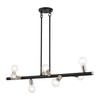 LIVEX LIGHTING 45868-04 8 Light Black Large Chandelier with Brushed Nickel Accents