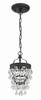 CRYSTORAMA 131-MK Calypso 1 Light Matte Black Mini Chandelier