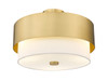 Z-LITE 495SF18-MGLD 3-Light Semi Flush, Modern Gold