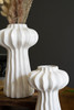 KALALOU CDL3174 SET OF TWO ORGANIC WHITE CERAMIC VASES - JELLY FISH