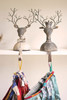 KALALOU CHE1357 SET OF TWO METAL DEER STOCKING HOLDERS
