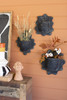 KALALOU H4439 SET OF THREE BLACK WAVY CLAY WALL PLANTERS