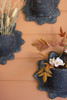 KALALOU H4439 SET OF THREE BLACK WAVY CLAY WALL PLANTERS