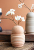 KALALOU H4446 SET OF TWO RIBBED CLAY VASES WITH BUD VASE SPHERES
