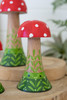 KALALOU NBA2447 SET OF THREE PAINTED WOODEN MUSHROOMS