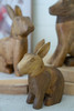 KALALOU NCRE1001 SET OF THREE CARVED WOODEN RABBITS