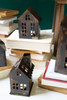 KALALOU NDE1516 SET OF SEVEN ANTIQUE BROWN METAL VILLAGE