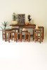 KALALOU NMCC1333 SET OF NINE RECYCLED WOOD DISPLAY TABLES