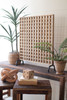 KALALOU NRAC1317 MANGO WOOD GRID PANEL ON AN IRON STAND