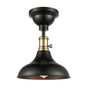 INNOVATIONS 443SW-1C-BAB-M15BK-LED Metro 1 Light 10 inch Flush Mount With Switch Black Antique Brass