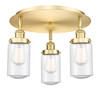 INNOVATIONS 916-3C-SG-G314 Dover 3 16.25 inch Flush Mount Satin Gold