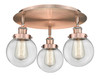 INNOVATIONS 916-3C-AC-G202-6 Beacon 3 17.75 inch Flush Mount Antique Copper