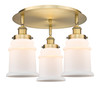 INNOVATIONS 916-3C-BB-G181 Canton 3 17.75 inch Flush Mount Brushed Brass