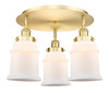 INNOVATIONS 916-3C-SG-G181 Canton 3 17.75 inch Flush Mount Satin Gold
