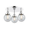 INNOVATIONS 916-3C-PC-G204-6 Beacon 3 17.75 inch Flush Mount Polished Chrome