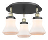 INNOVATIONS 916-3C-BAB-G191 Bellmont 3 17.75 inch Flush Mount Black Antique Brass