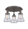 INNOVATIONS 916-3C-OB-G194 Bellmont 3 17.75 inch Flush Mount Oil Rubbed Bronze
