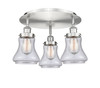 INNOVATIONS 916-3C-SN-G194 Bellmont 3 17.75 inch Flush Mount Satin Nickel